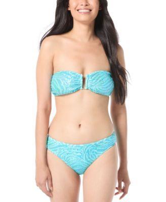 Vince Camuto Womens Sequin Zebra Print Bandeau Bikini Top Sequin Zebra Print Hipster Bikini Bottoms Product Image