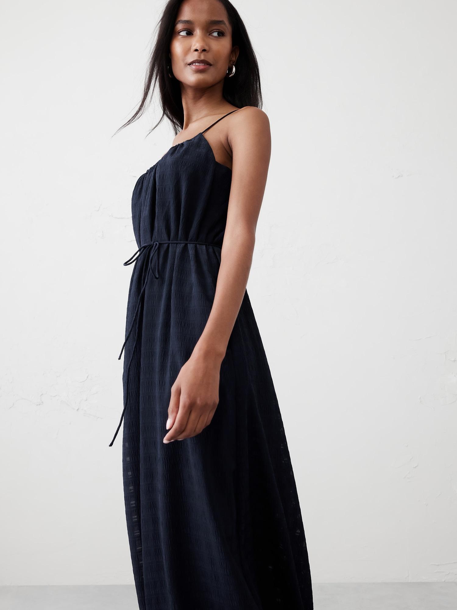 Jacquard Tie-Waist Maxi Dress Product Image