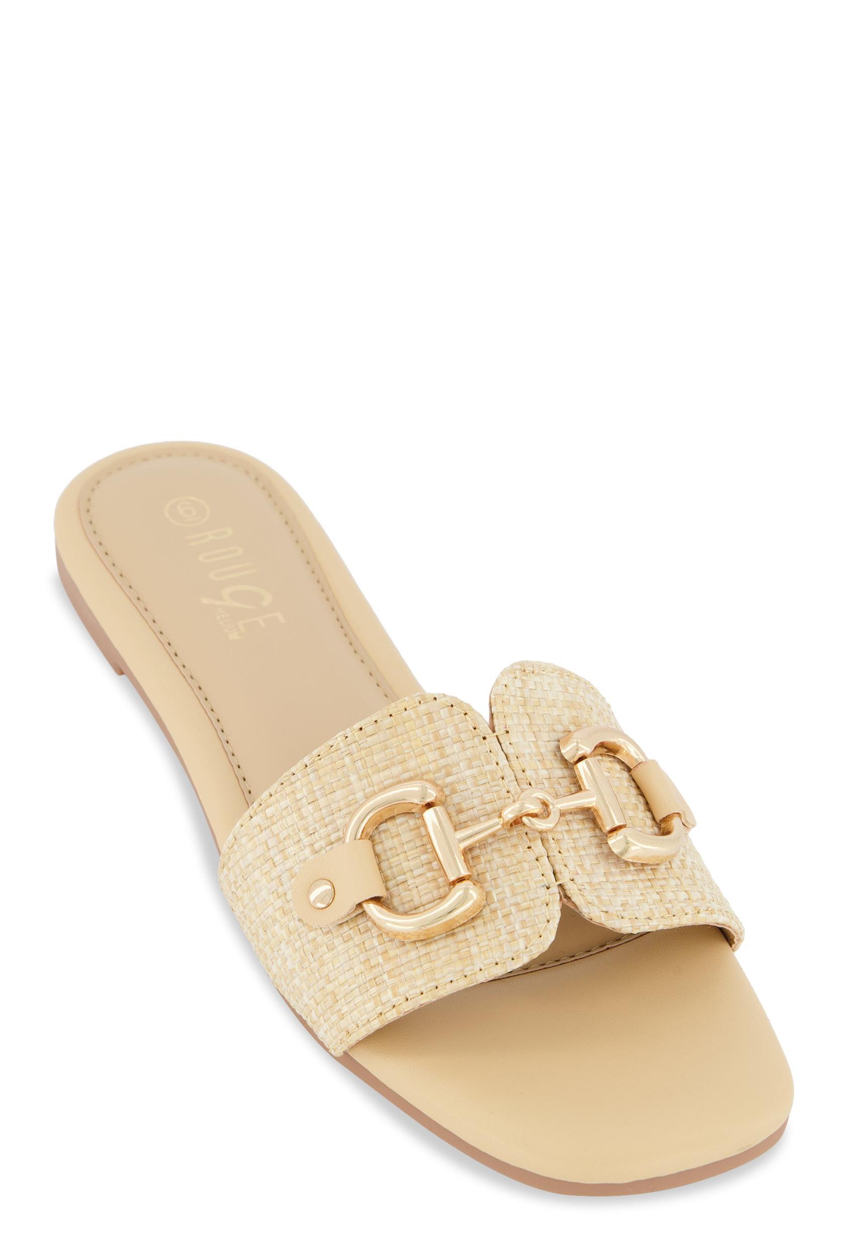 Womens Metallic Horsebit Single Band Slide Sandals Product Image