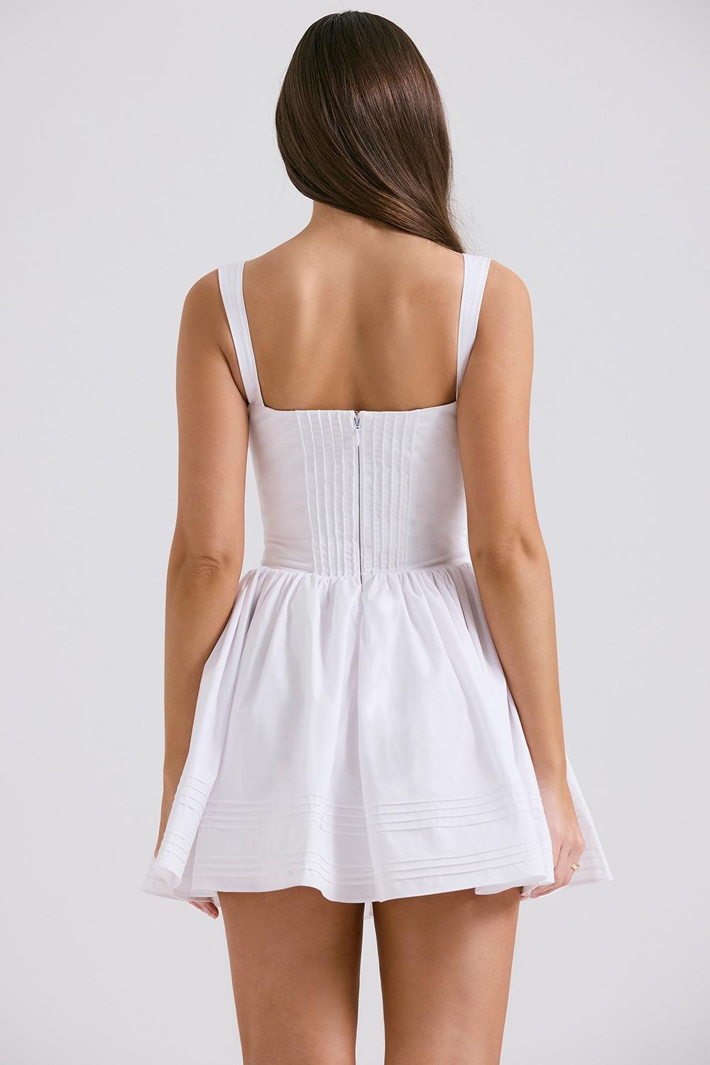 Natassia White Cotton Mini Dress Product Image