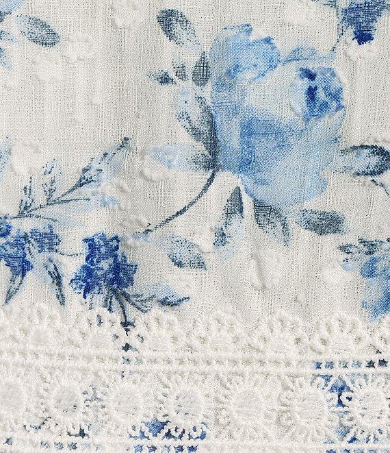 Blu Pepper Floral Print Clip Dot Midi Dress Product Image