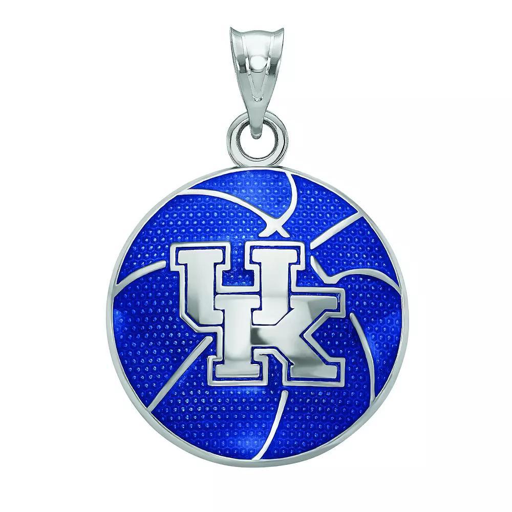 LogoArt Sterling Silver Kentucky Wildcats Dome Enamel Basketball Pendant Necklace, Women's, Size: 24 mm Product Image