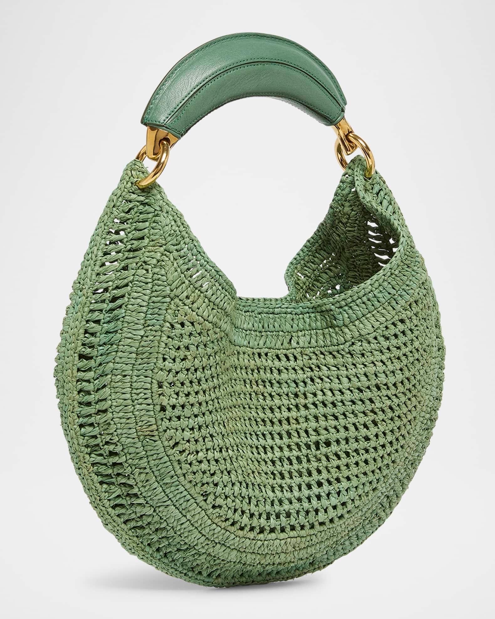 Summer Banana Top-Handle Bag in Crochet Fabric  Product Image