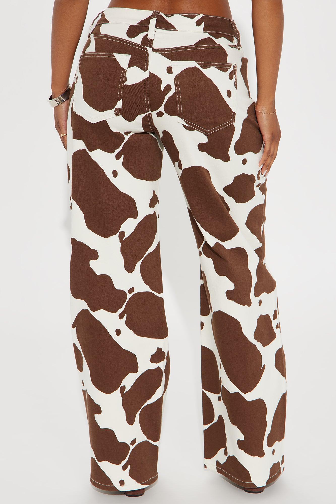Captured In Contrast Wide Leg Pant - Brown/combo Product Image
