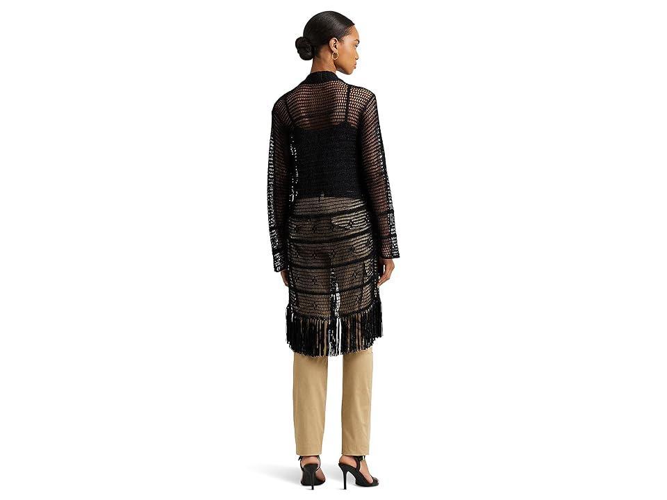 Lauren Ralph Lauren Petite Pointelle-Knit Linen-Blend Cardigan Women's Sweater Product Image