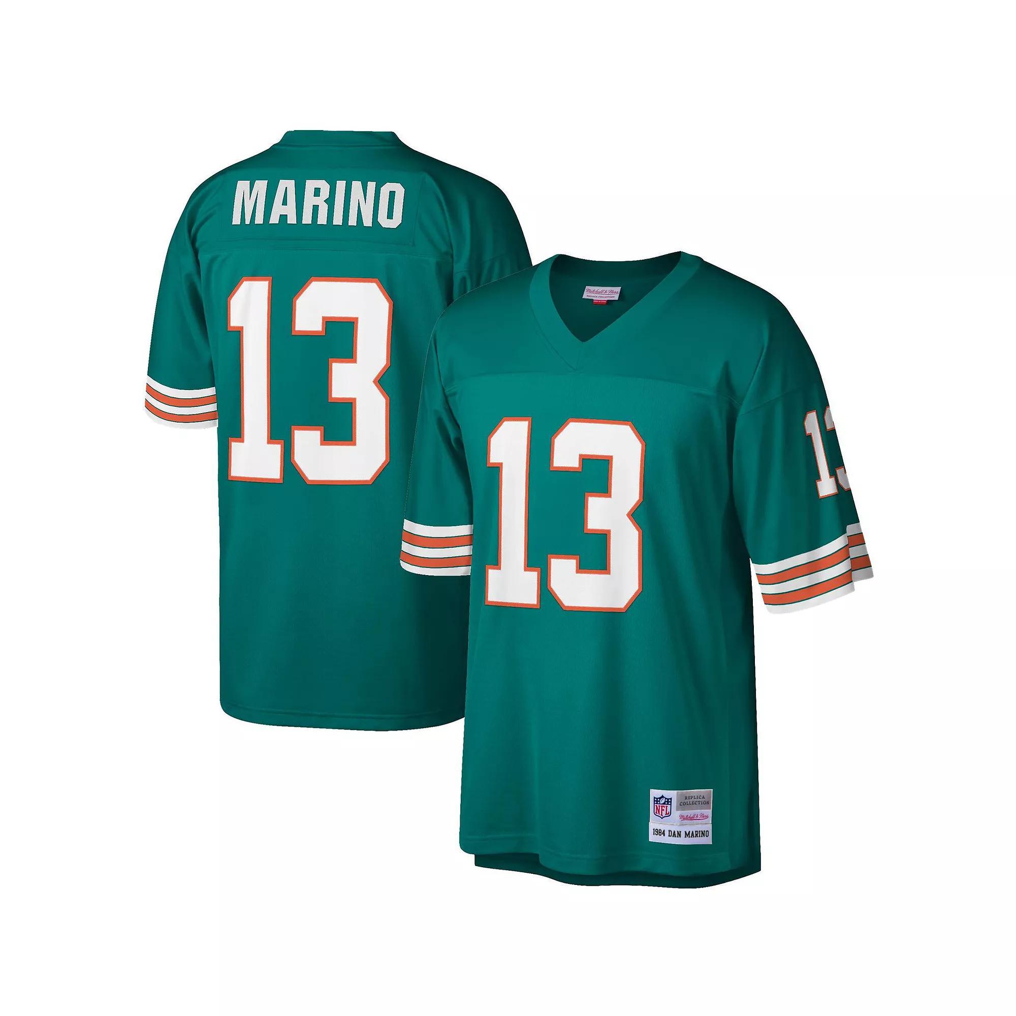 Men's Mitchell & Ness Dan Marino Aqua Miami Dolphins Legacy Replica Jersey, Size: 5XL, Turquoise A Product Image