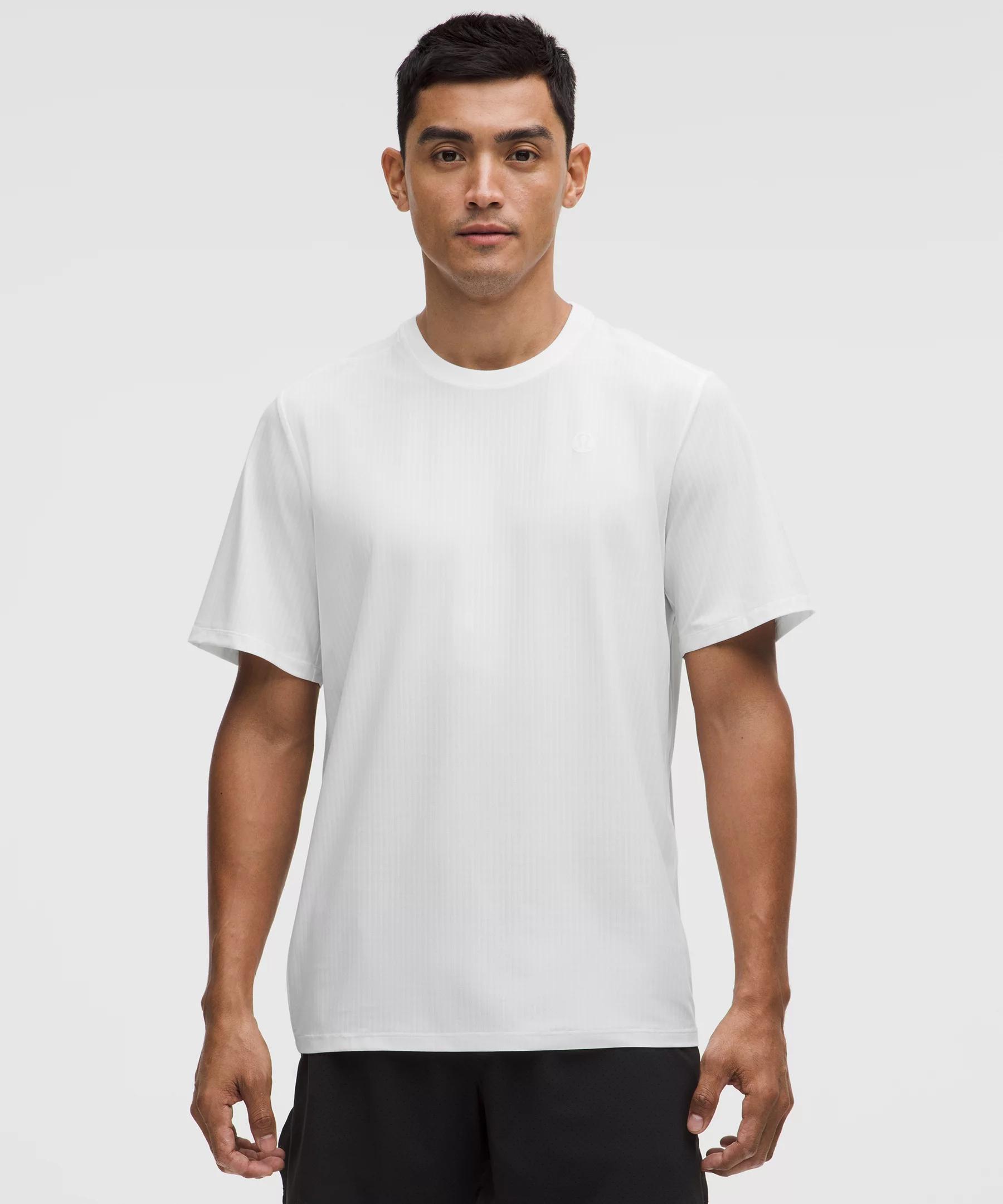 UV-Protective Striped Mesh Tennis T-Shirt Product Image