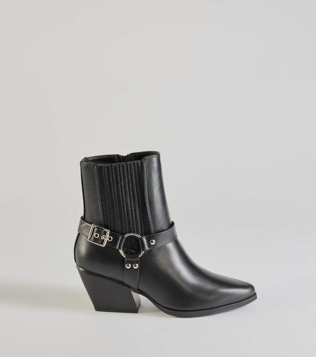 Sleek Strut Moto Western Ankle Booties Product Image