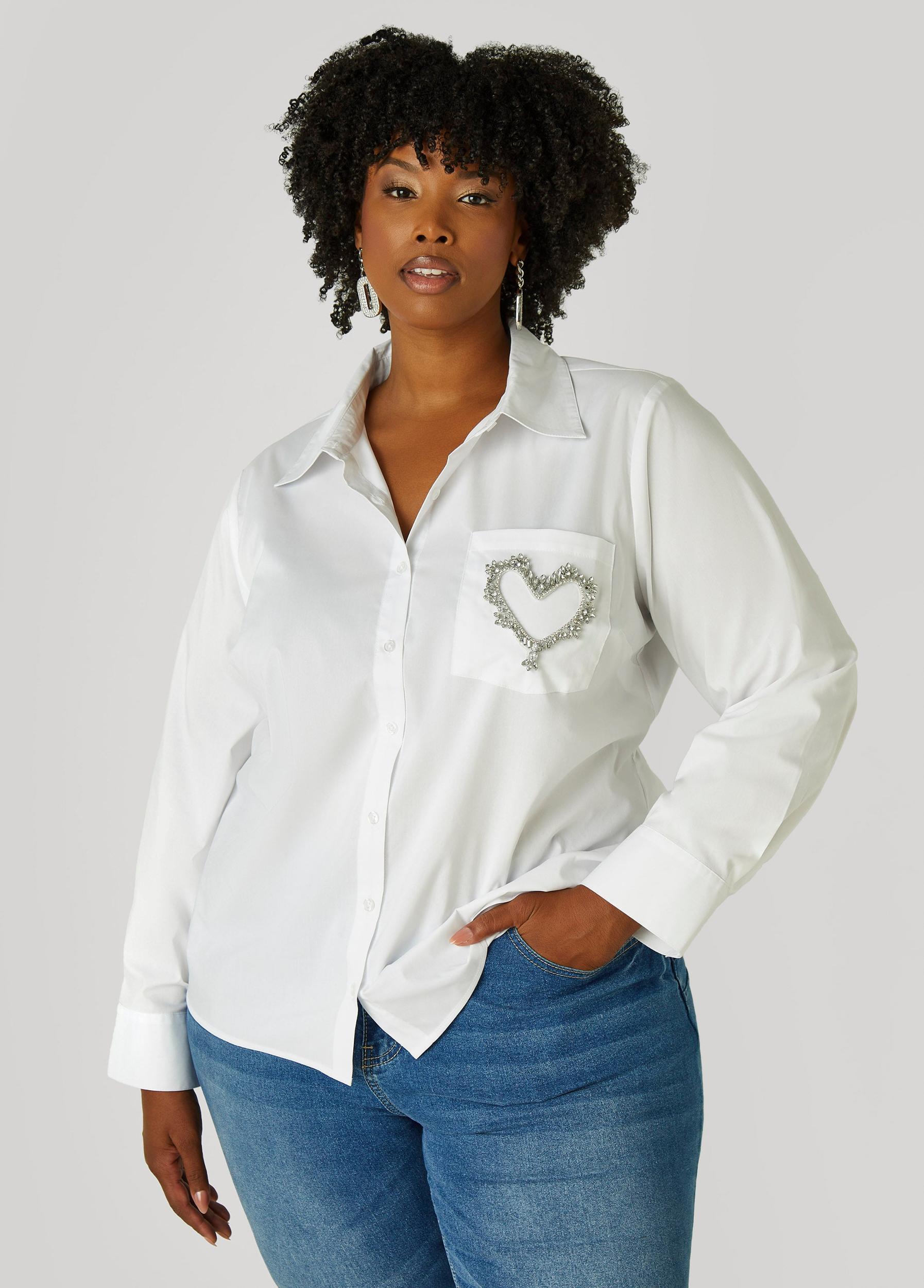 Crystal Heart Applique Shirt Product Image