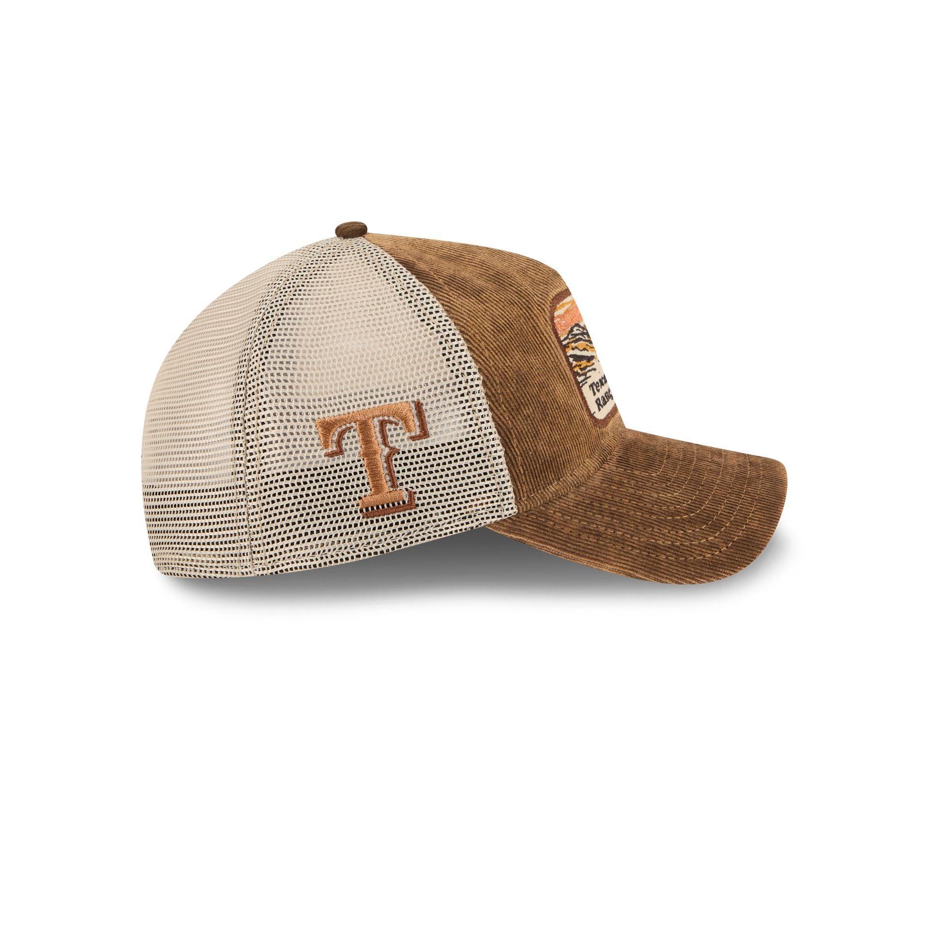 Texas Rangers Vintage Landscape Brown 9TWENTY A-Frame Trucker Hat Male Product Image