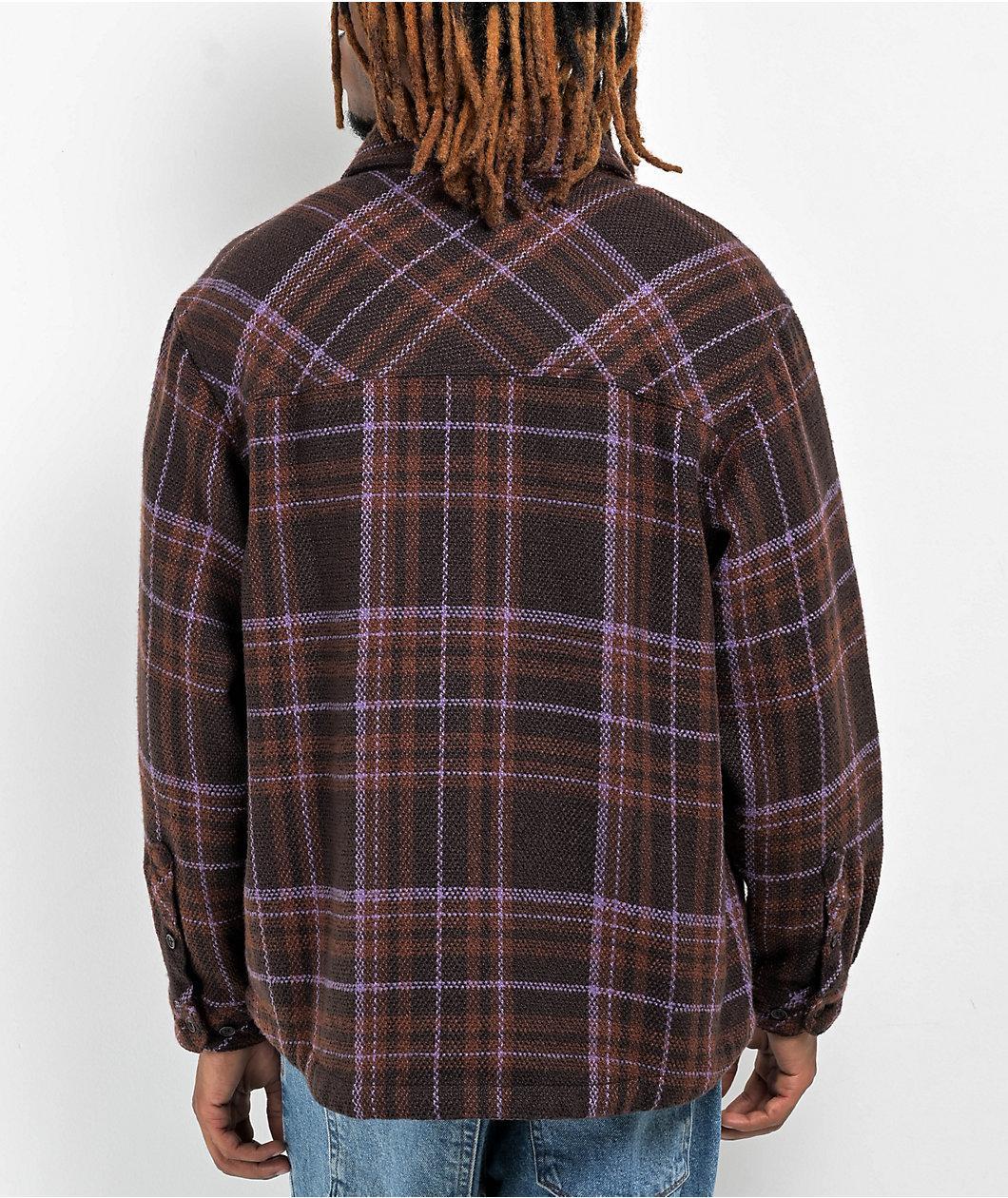 Empyre Eddy Brown & Purple Flannel Shirt Product Image