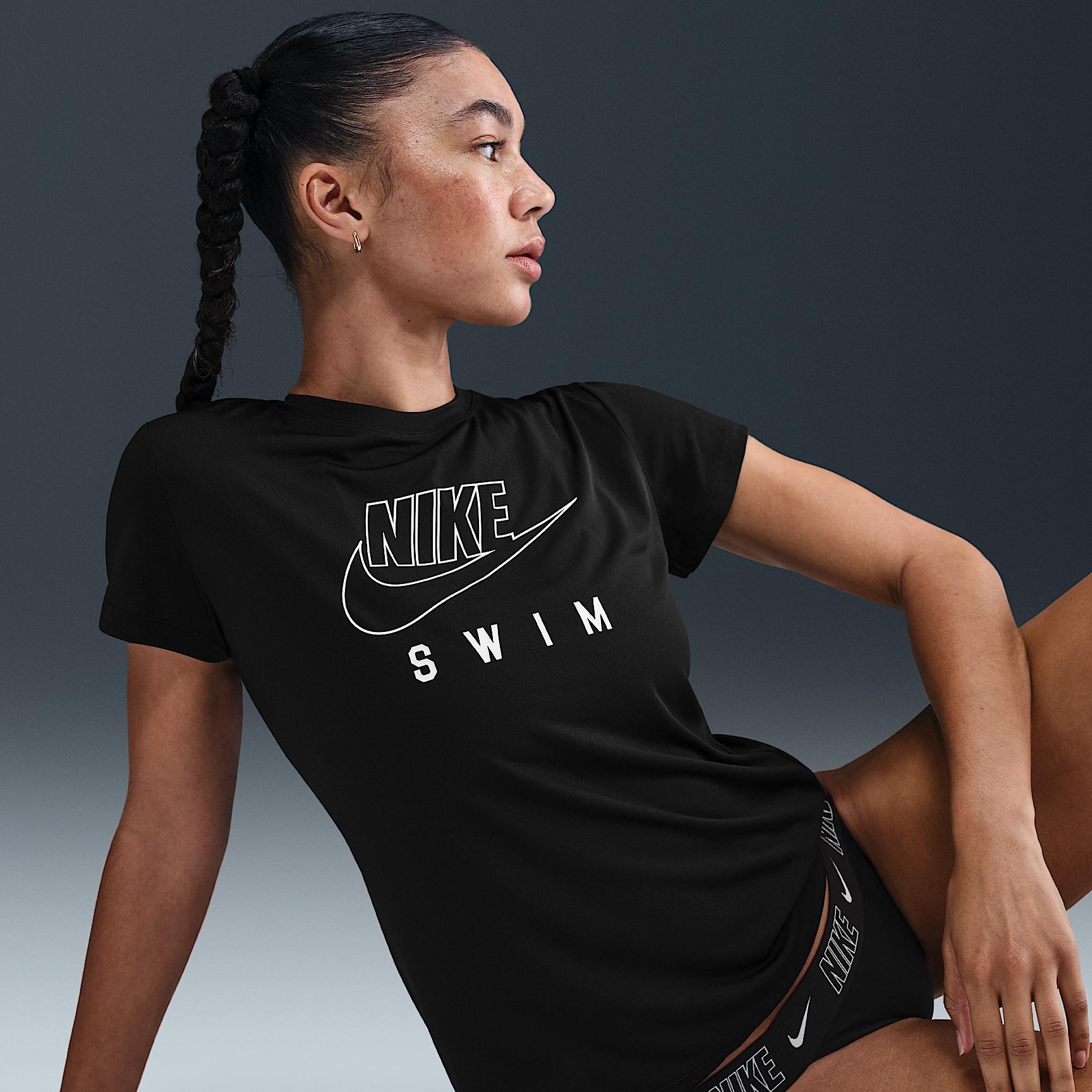 Nike Swim Swoosh Hydroguard Women's Short-Sleeve Top Product Image