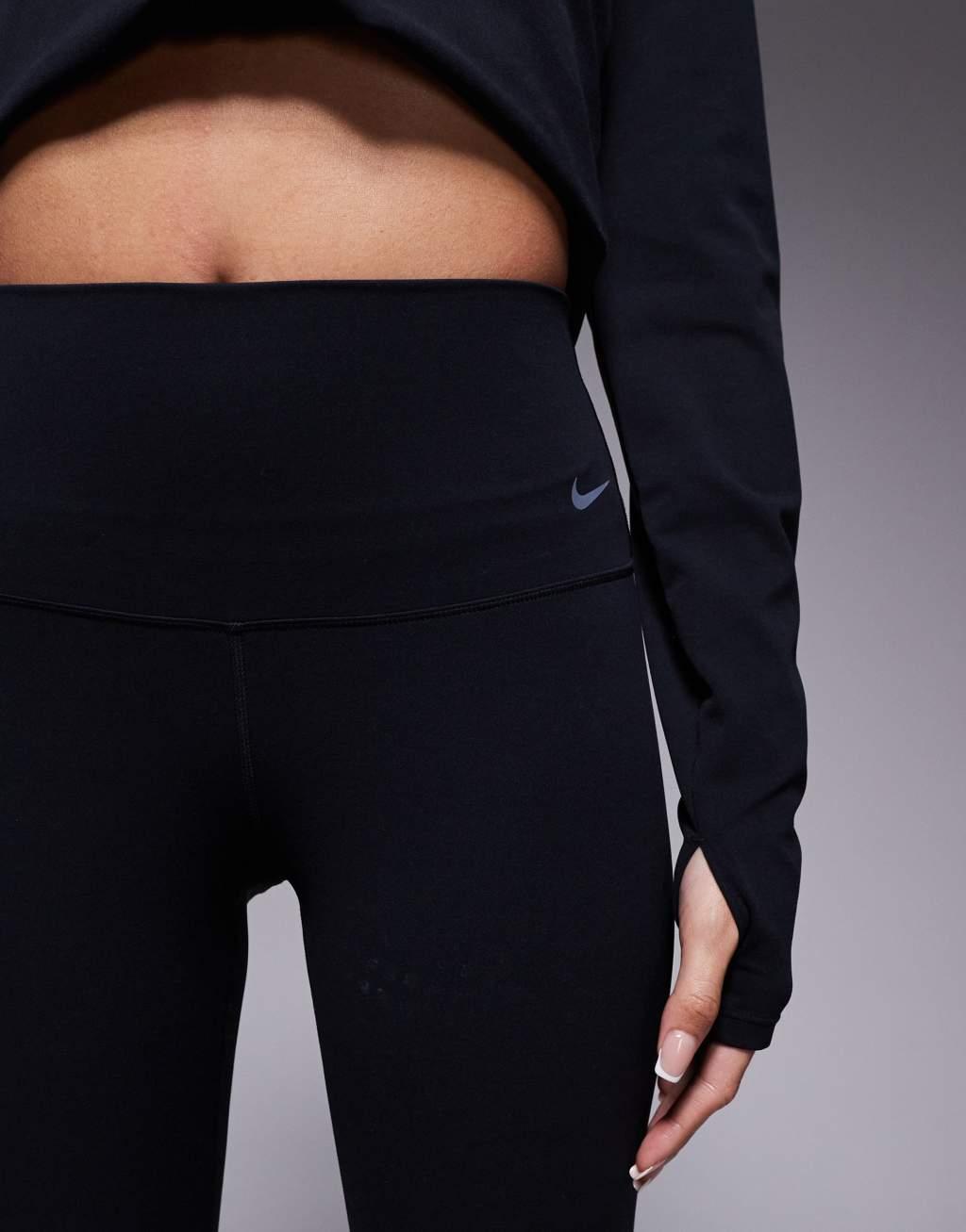 Nike Training Zenvy Yoga high waisted 7/8 leggings in black Product Image