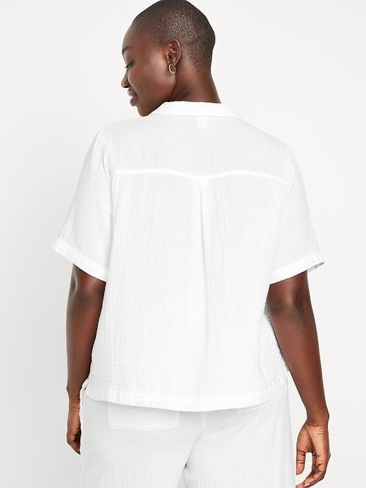 Crinkle Gauze Button-Down Shirt Product Image