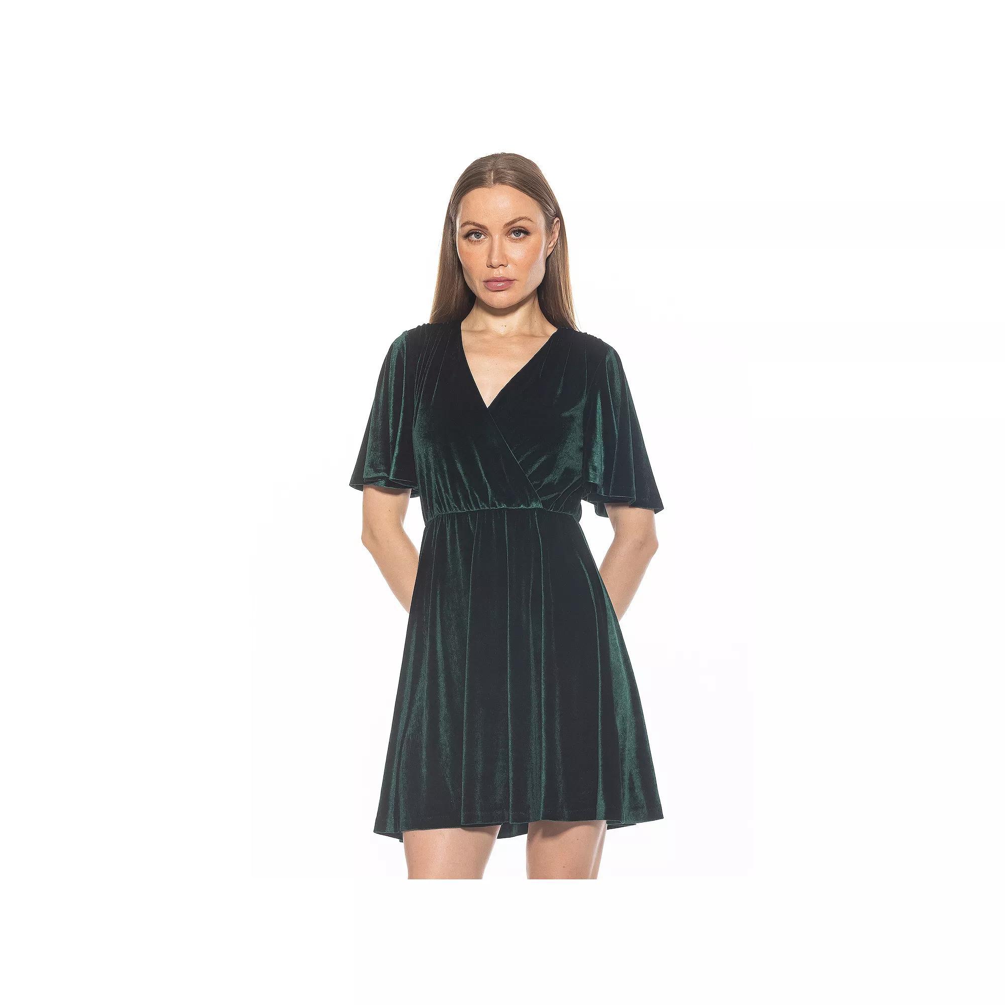 Women's ALEXIA ADMOR Oakless Flutter Sleeve Fit & Flare Dress, Size: Small, Black Product Image