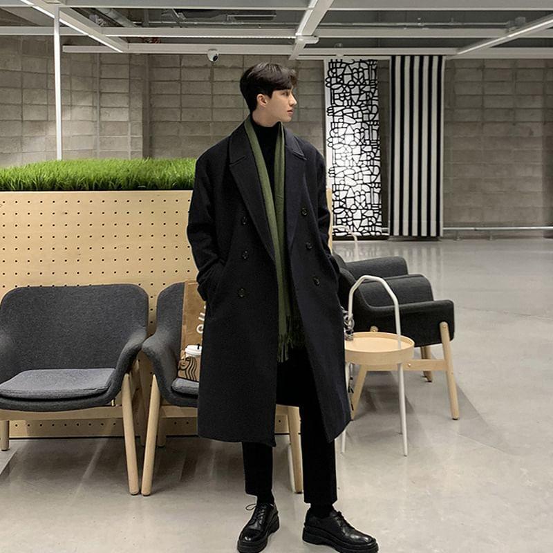 Plain Double Breasted Coat Product Image