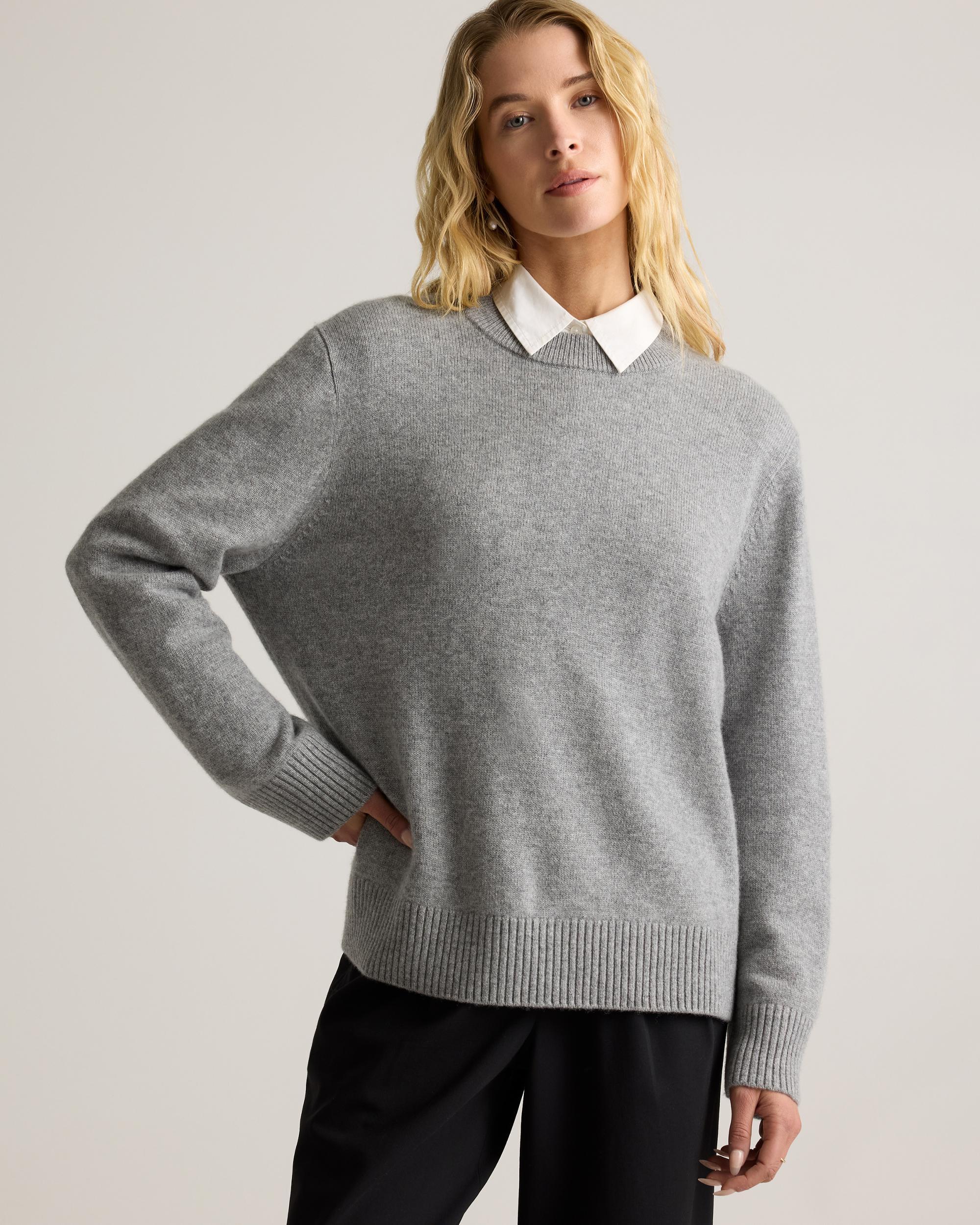 Quince | Women's Mongolian Cashmere OverSized Crewneck Sweater Product Image