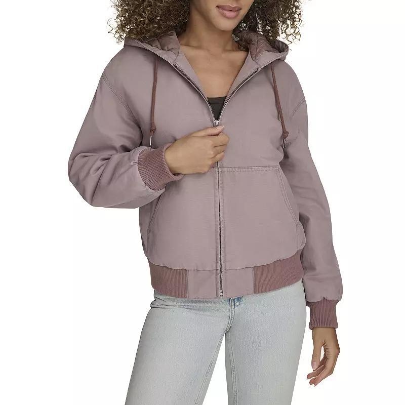 Women's Levi's® Quilted Lining Hoodie Bomber Jacket in Regular & Plus Size, Size: XL, Dove Product Image