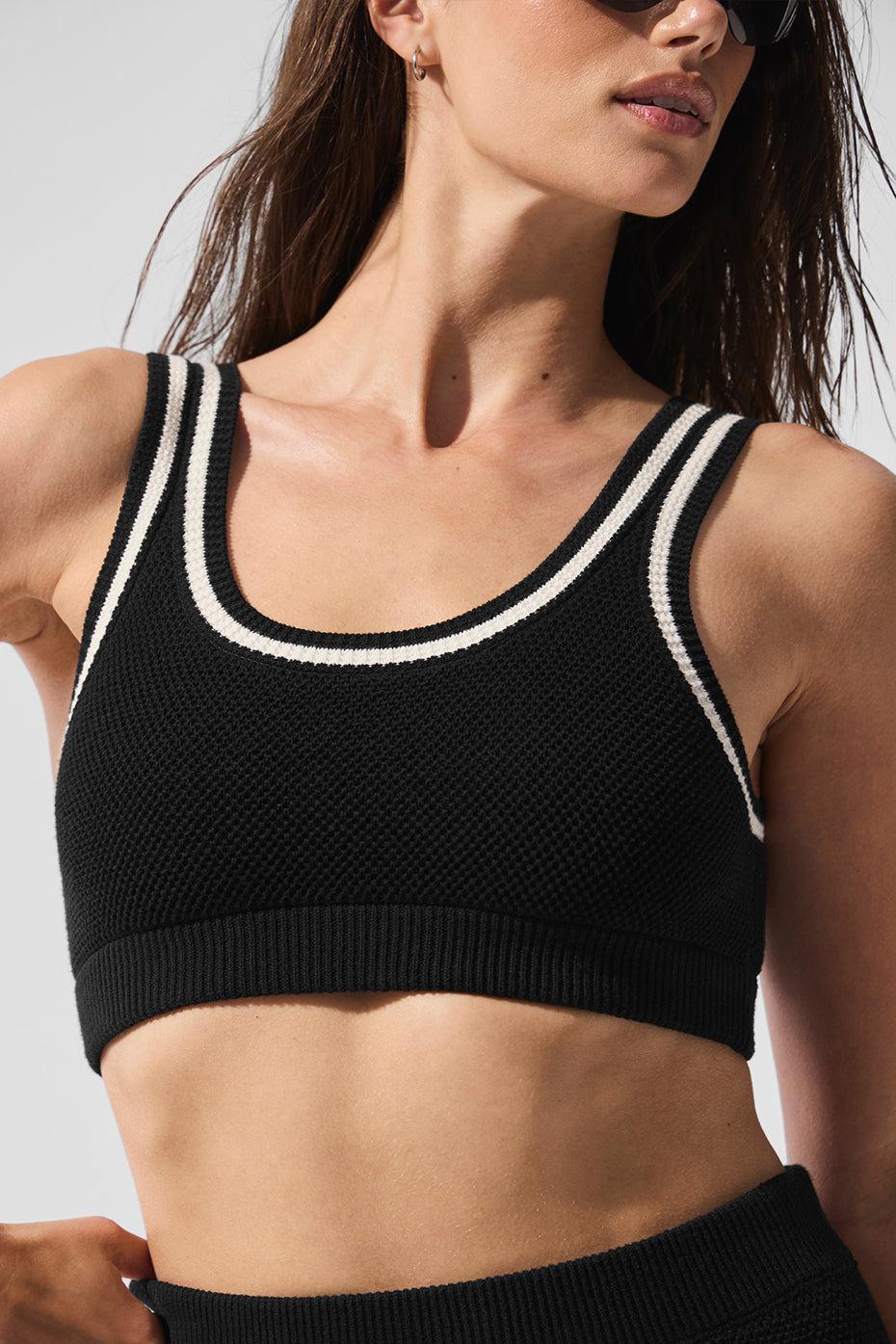 Tennis Club Sweater Knit Bra - Black/Ivory Product Image