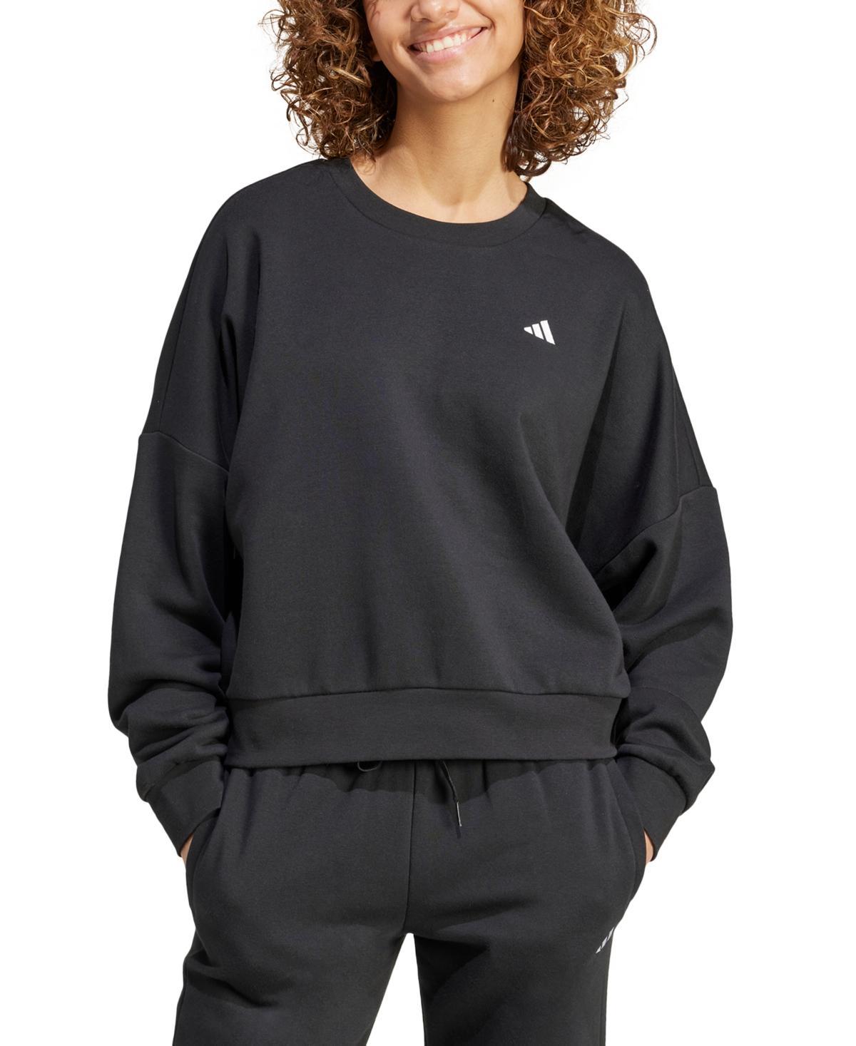 Women's adidas Essentials Feel Cozy Sportswear Sweatshirt, Size: Large, Black Product Image