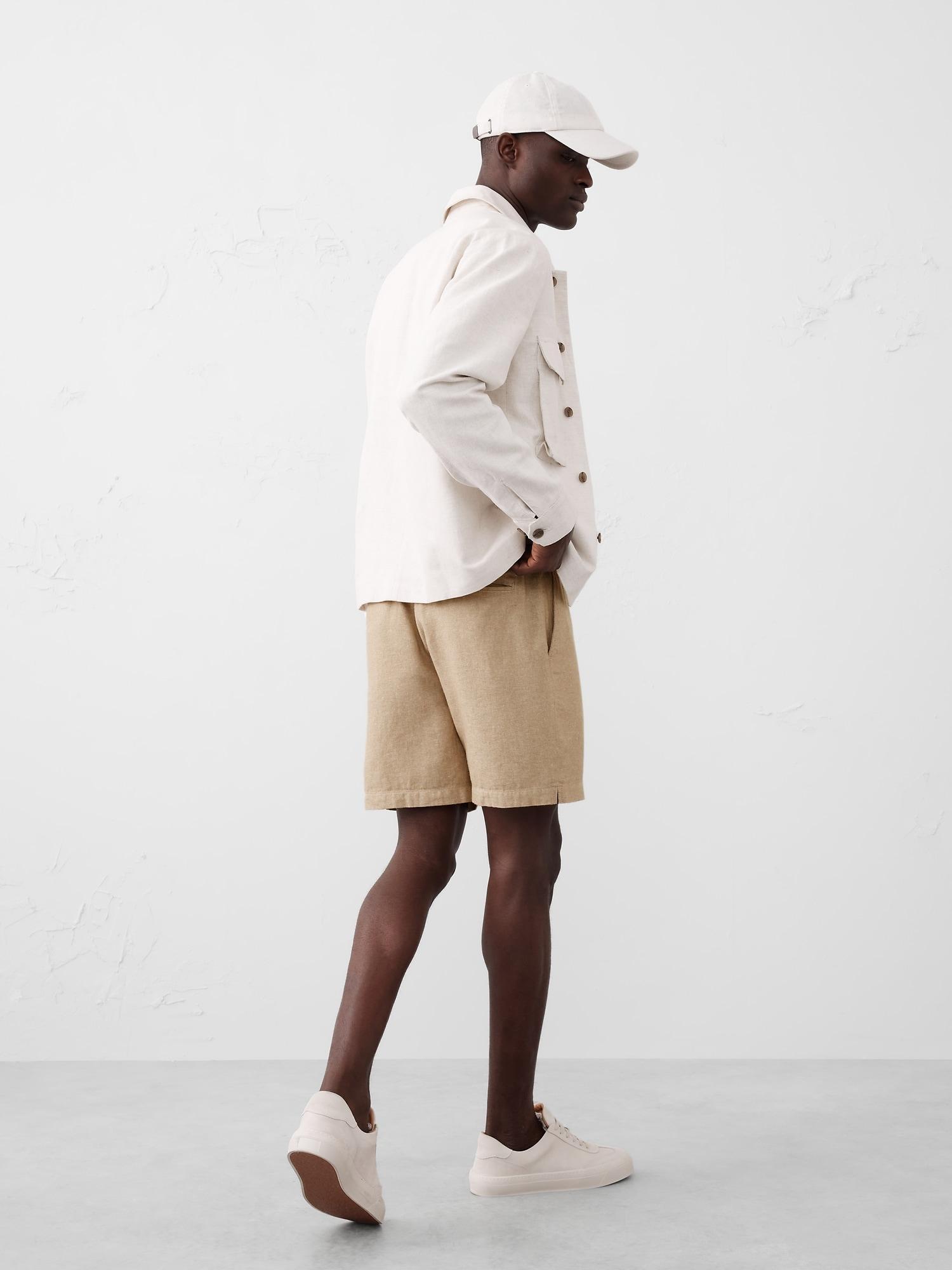 7" Linen-Blend Deck Short Product Image