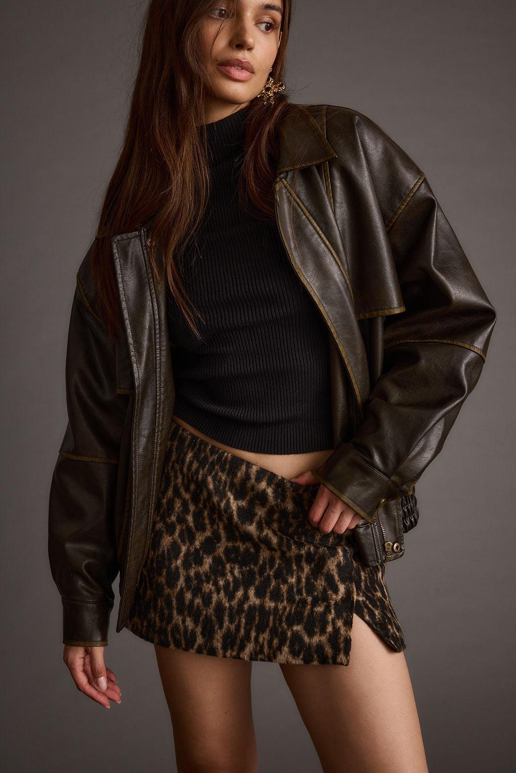 Sahara Leopard Micro Mini Skirt Product Image