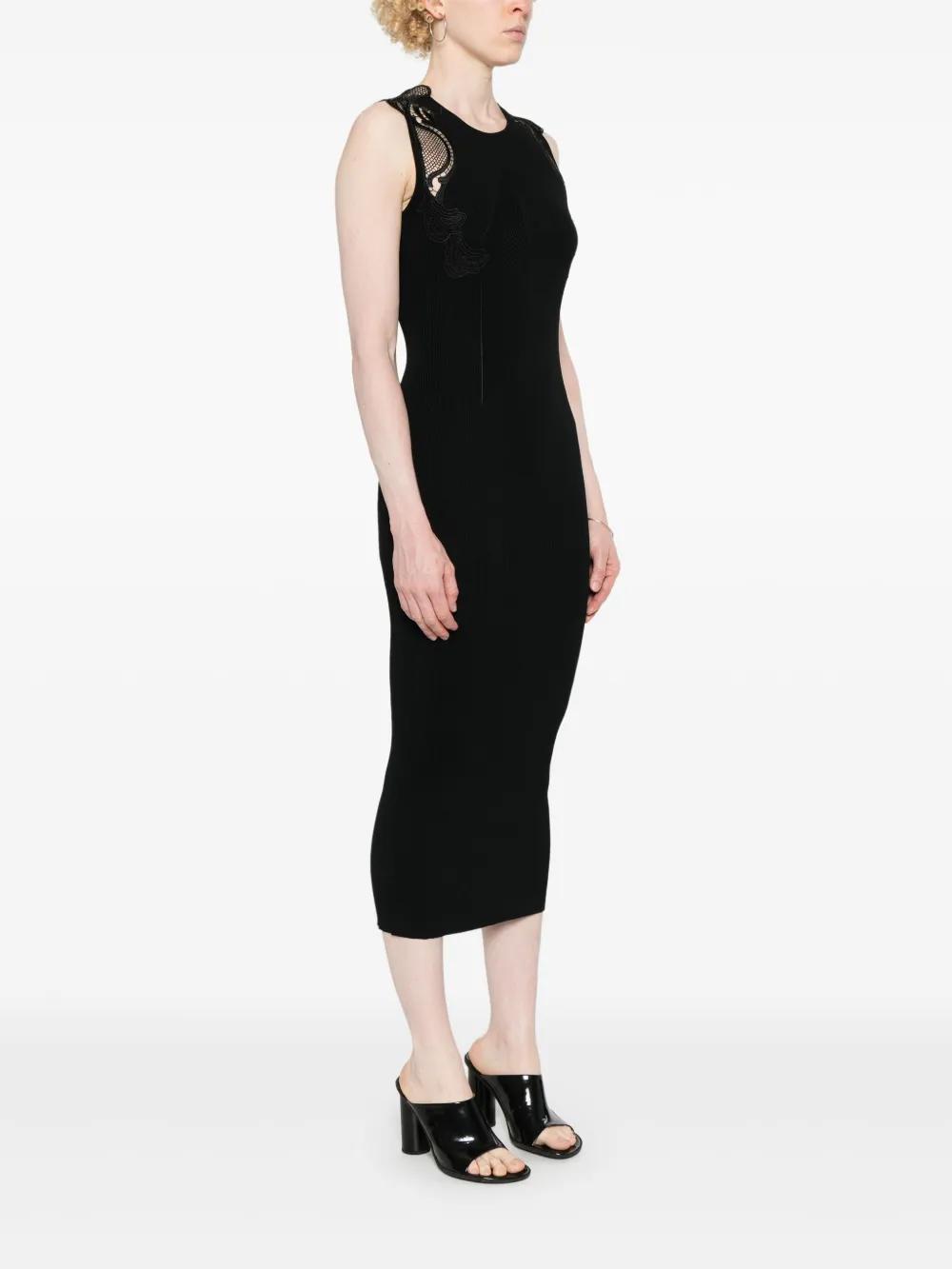 lace-detail ribbed midi dress Product Image