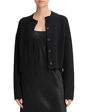 Cropped Stretch Wool Button Cardigan Product Image