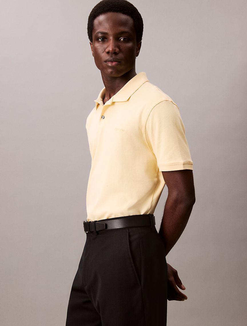 Calvin Klein Mens Liquid Touch Polo Shirt - Yellow Product Image