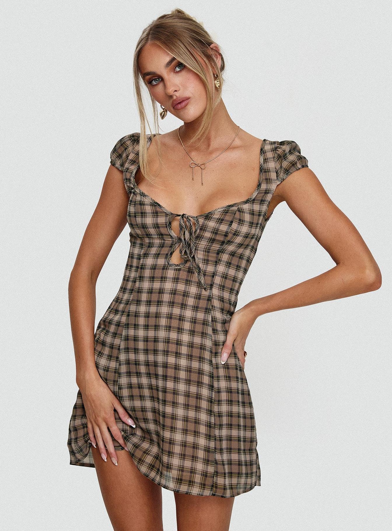 Alora Mini Dress Check Multi Product Image