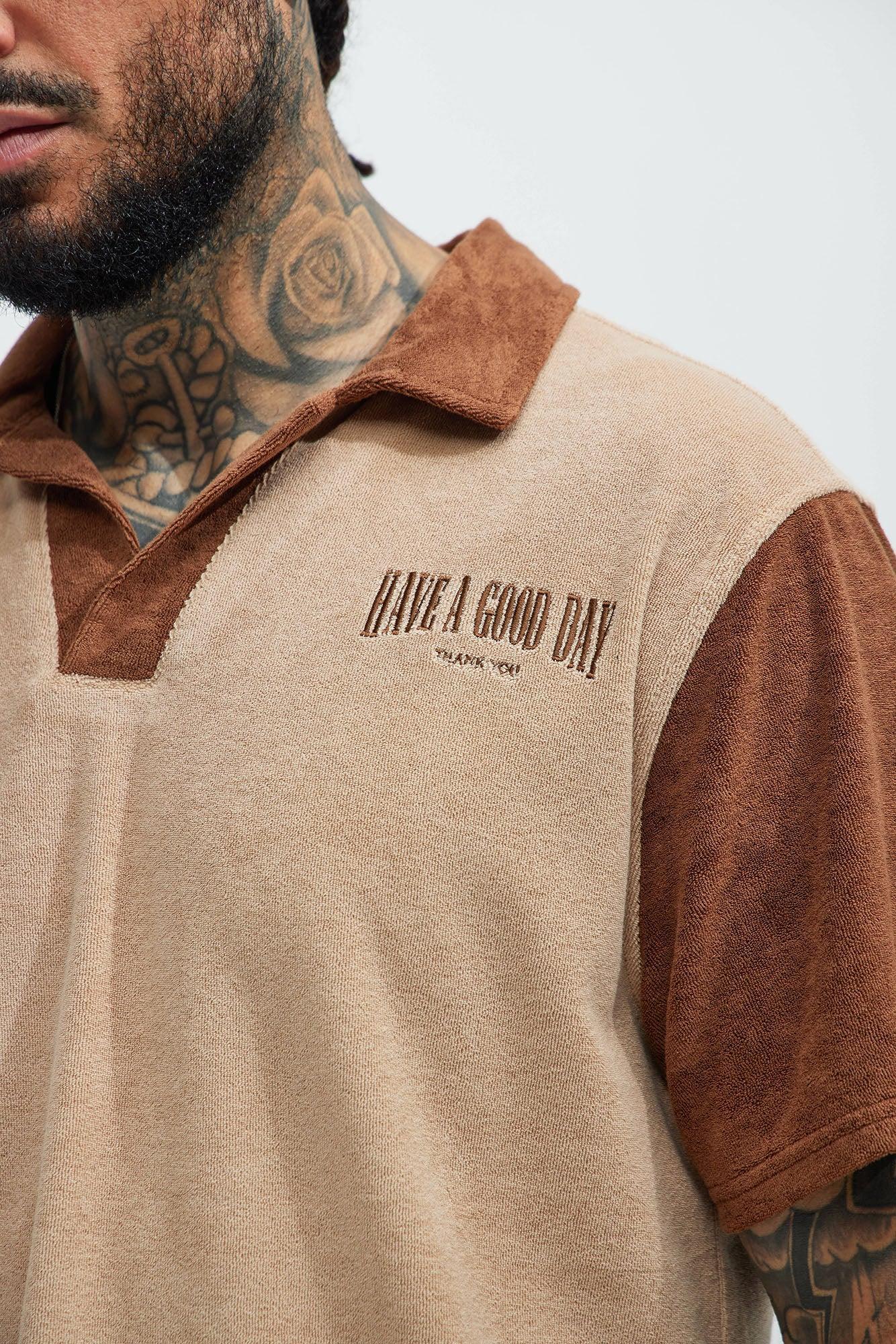 Have A Good Day Short Sleeve Polo - Natural/Combo Product Image
