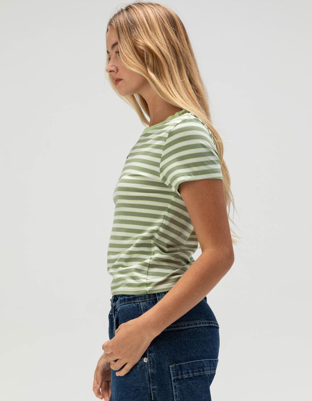 NIKE Sportswear Chill Knit Womens Stripe Tee - GREEN COMBO Product Image