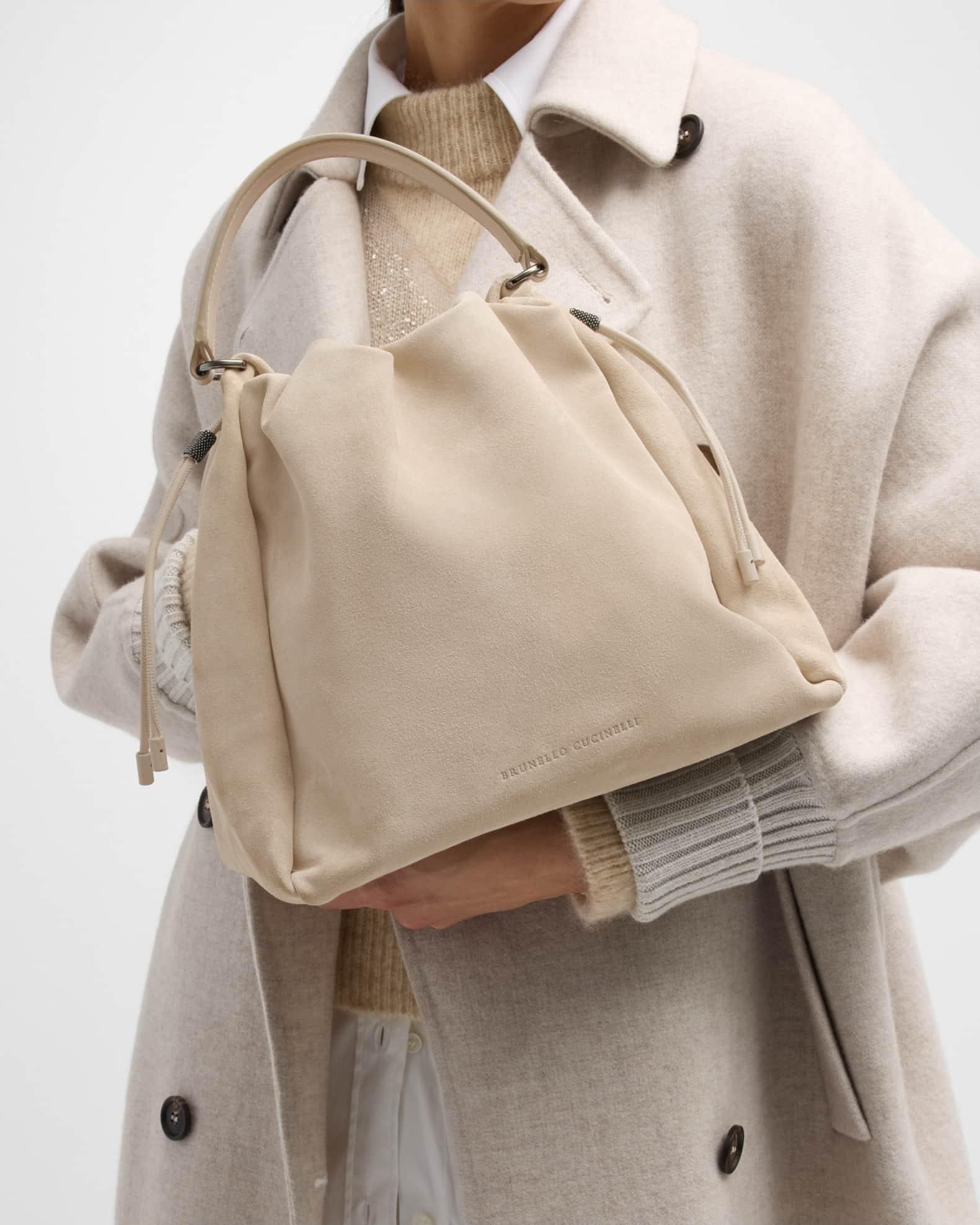 Medium Drawstring Suede Top-Handle Bag Product Image