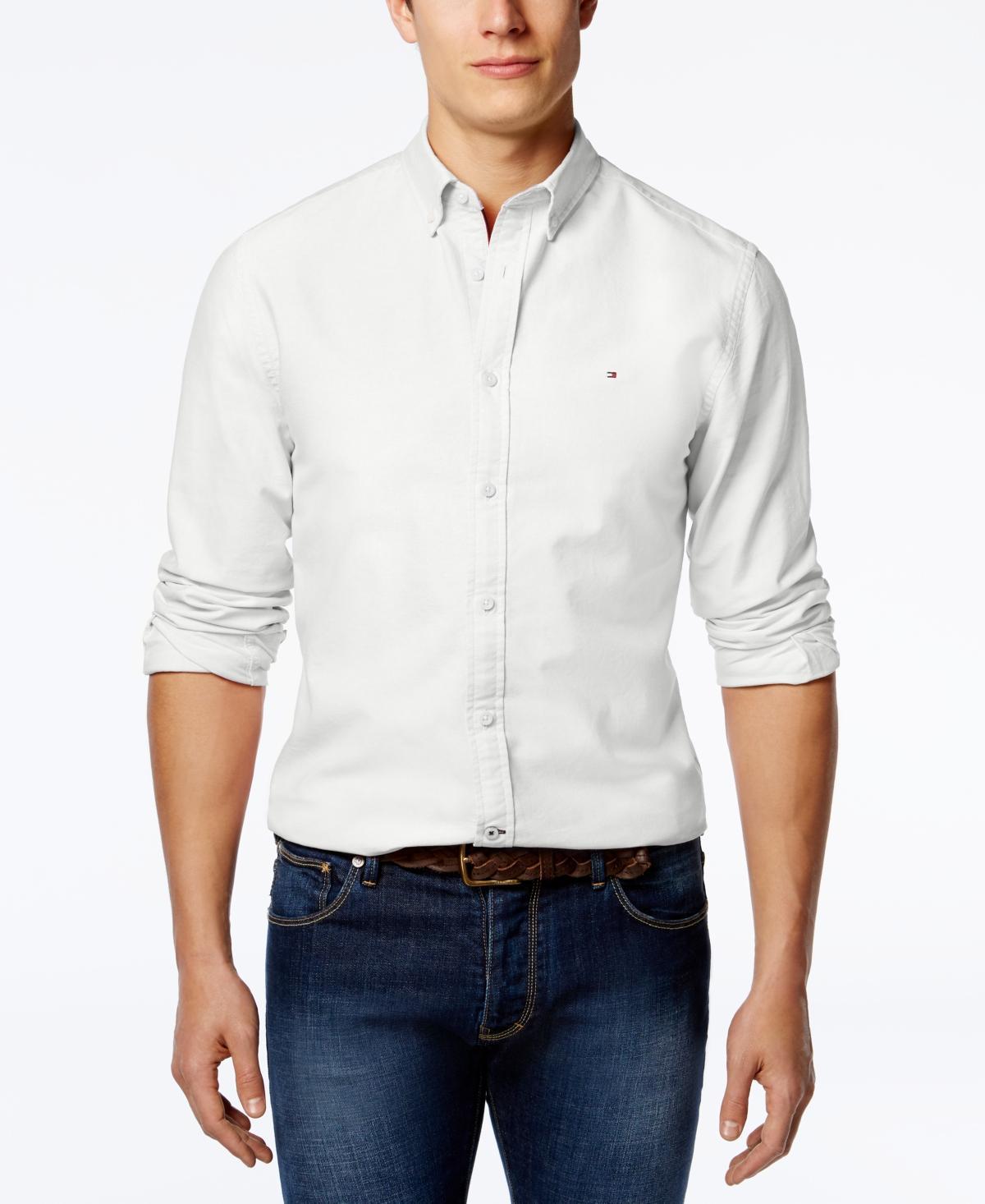 Tommy Hilfiger Mens Custom Fit New England Solid Oxford Shirt Product Image