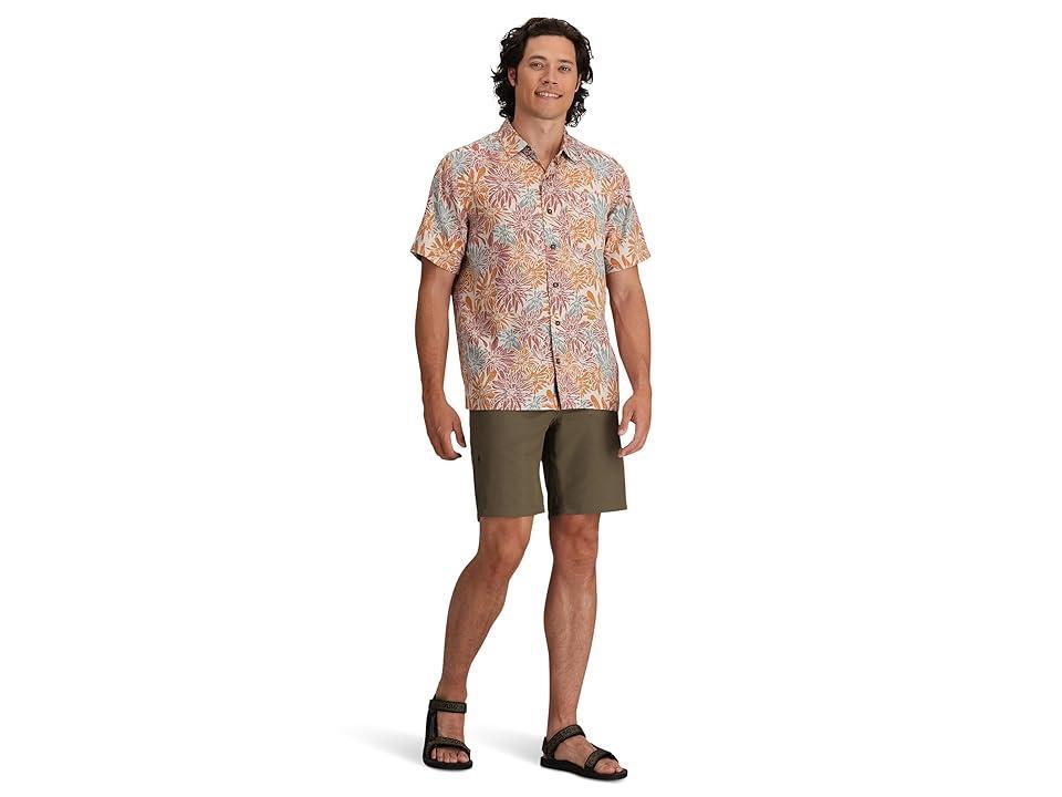 Royal Robbins Comino Leaf Short Sleeve (Sandstone Bonsall Print) Men's Clothing Product Image