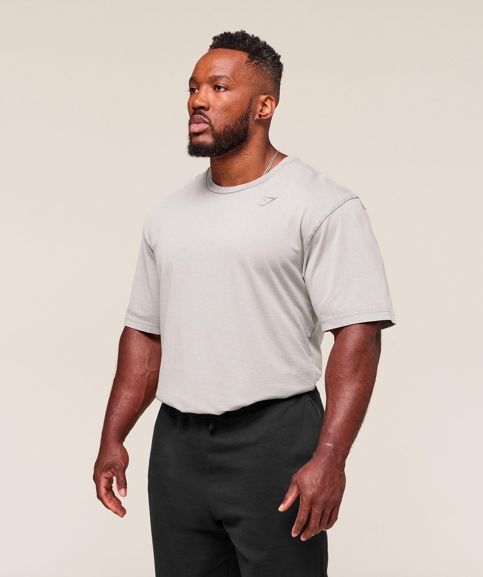 Gymshark Power Washed T-Shirt - Smokey Grey Male Product Image