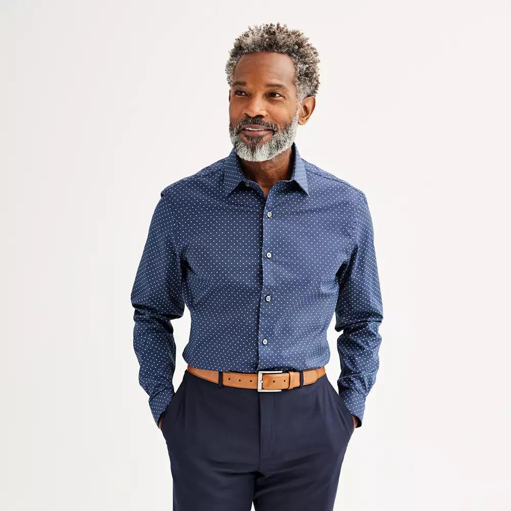 Mens Apt. 9 Premier Flex Regular-Fit Dress Shirt Blue Paisley Product Image