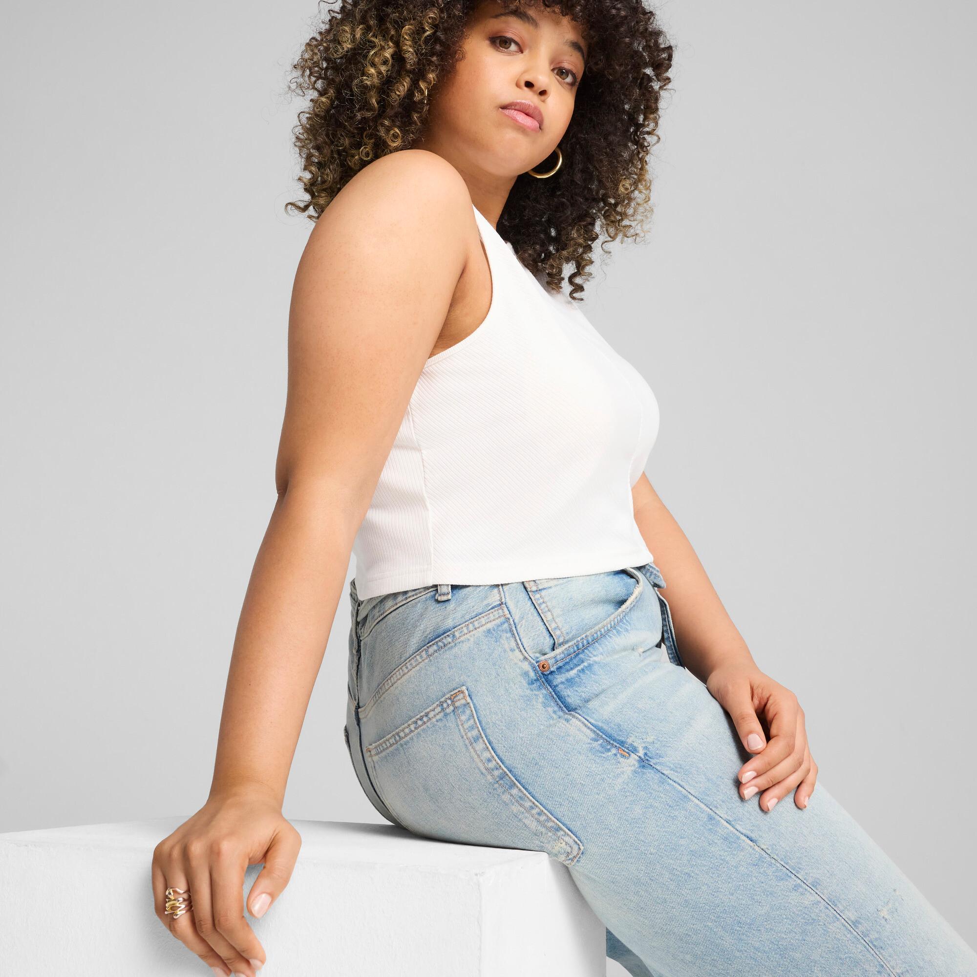 PUMA Wardrobe Essentials Women's Ribbed Crop Top Product Image
