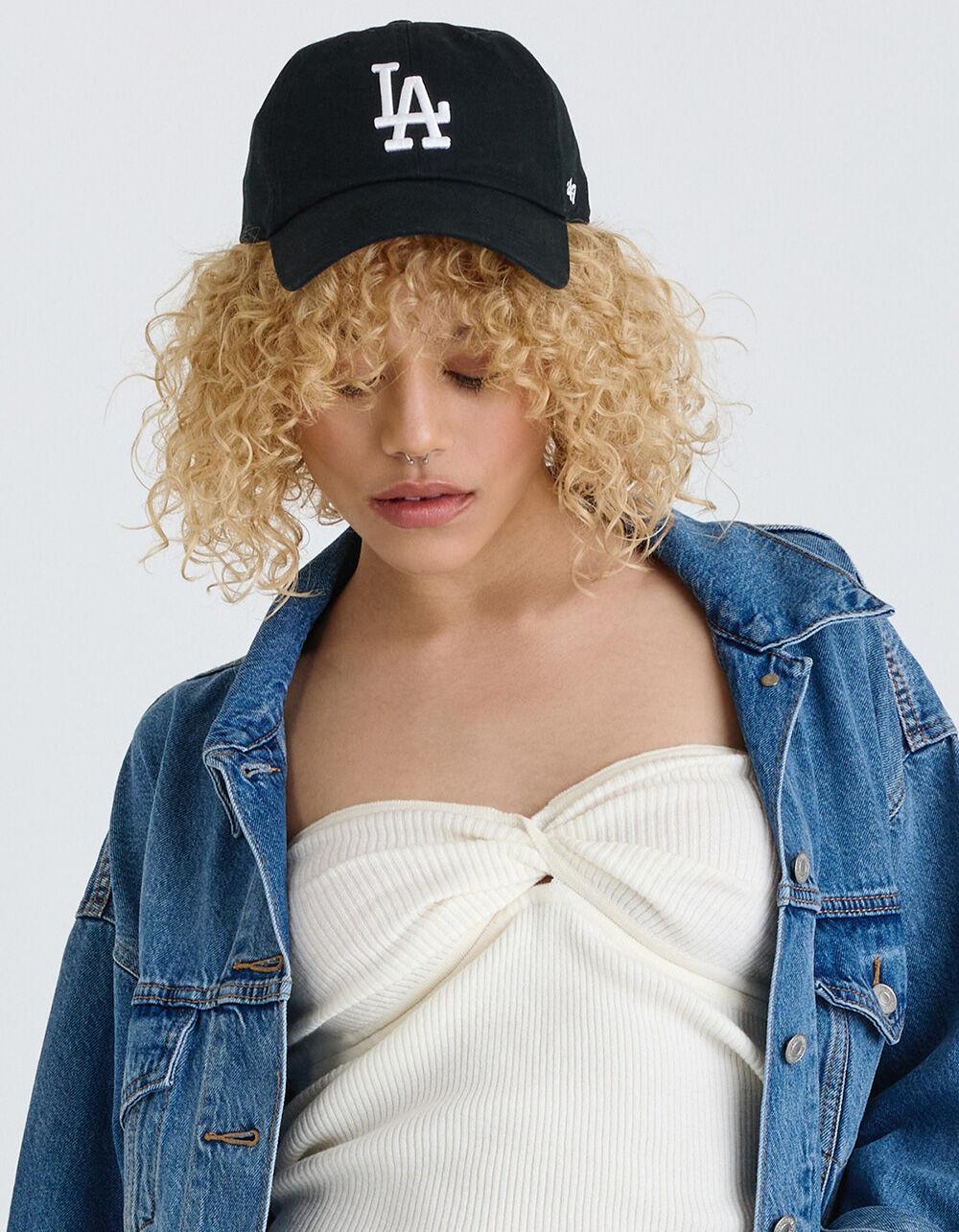 47 BRAND Los Angeles Dodgers '47 Clean Up Strapback Hat - BLK/WHT Product Image