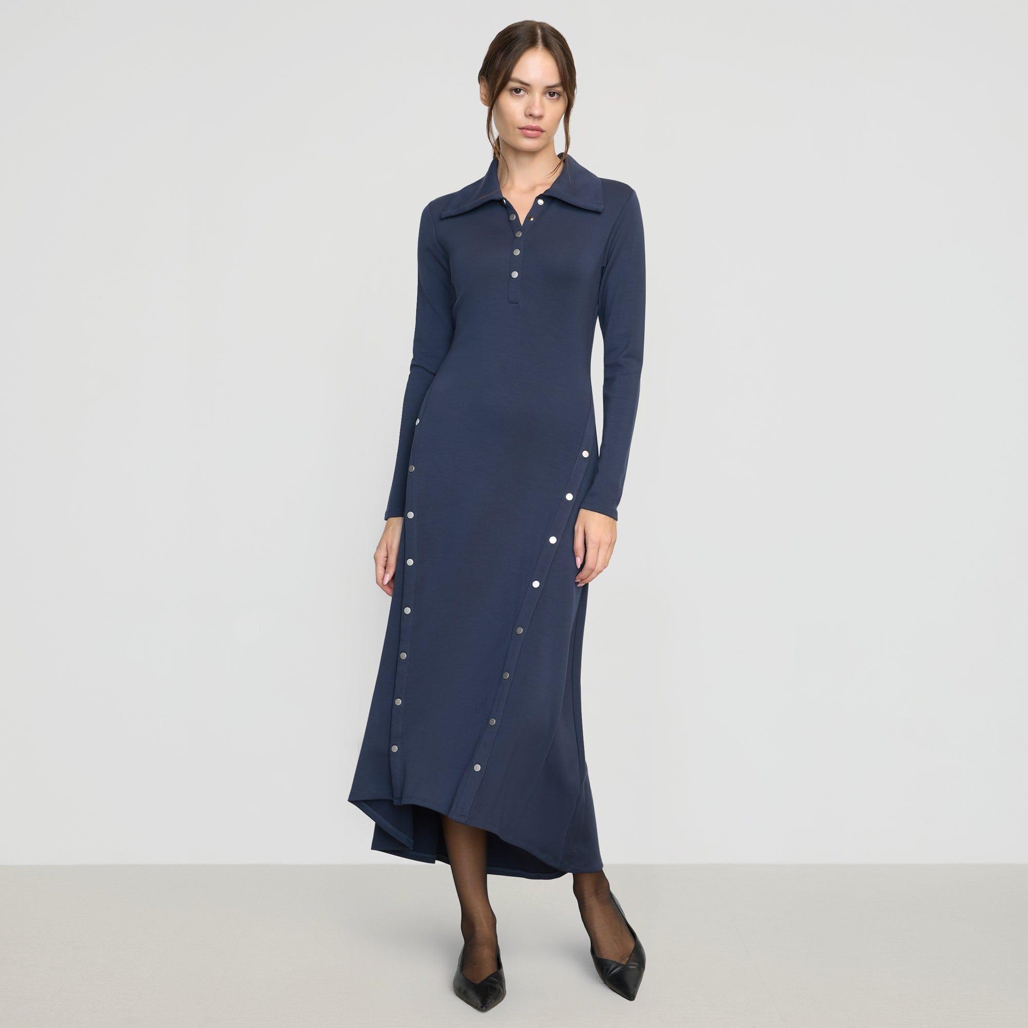 Shawna Button-Accent Collared Dress Product Image