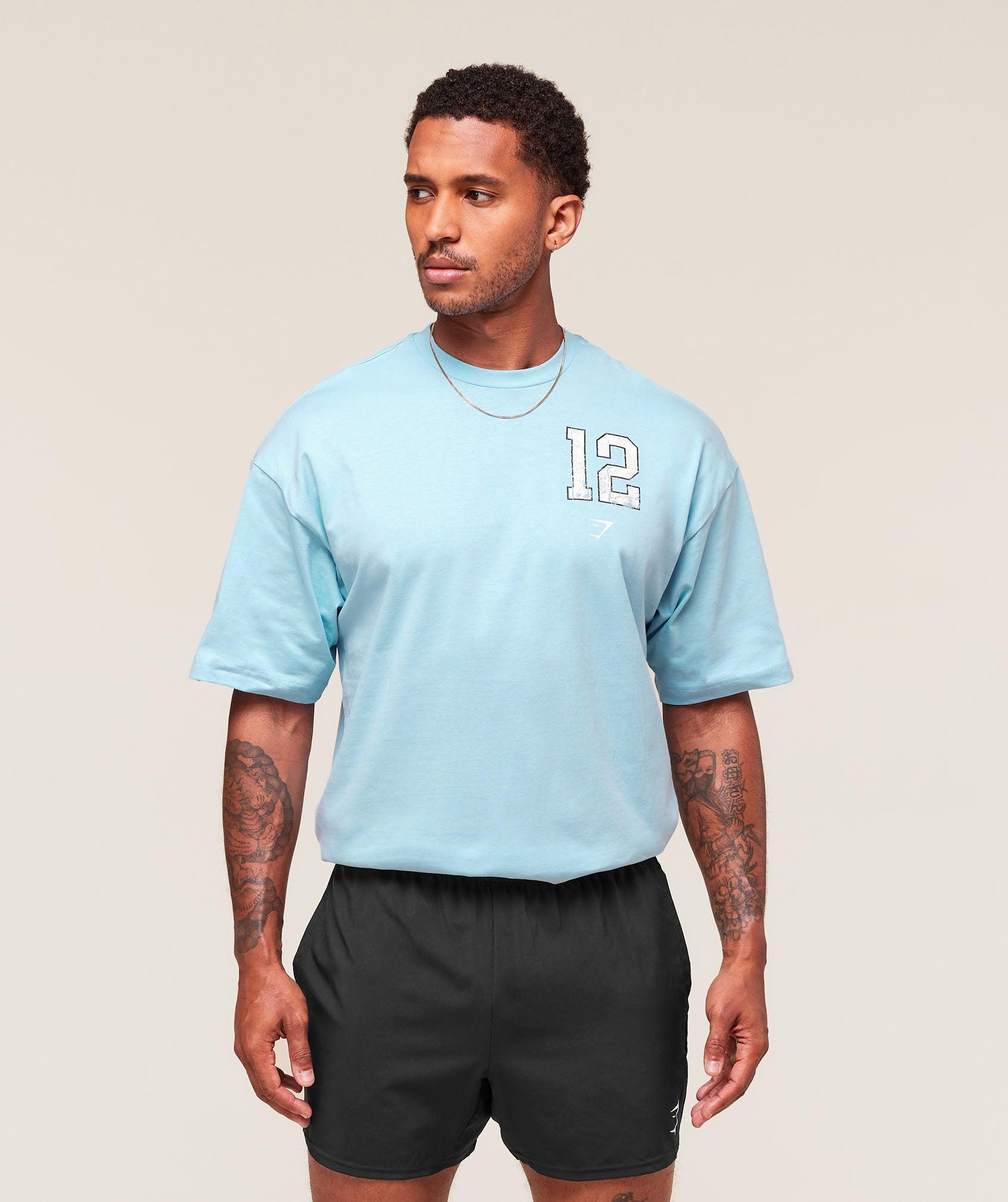 Gymshark Campus T-Shirt - Athletic Light Blue Male Product Image