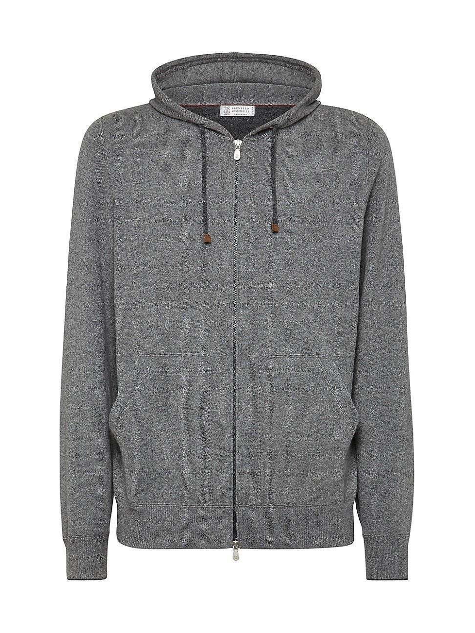 Mens Cashmere Sweatshirt Style Cardigan with Hood Product Image