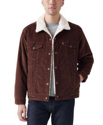 Levis Mens Relaxed Fit Fleece Lined Snap-Front Trucker Jacket Product Image