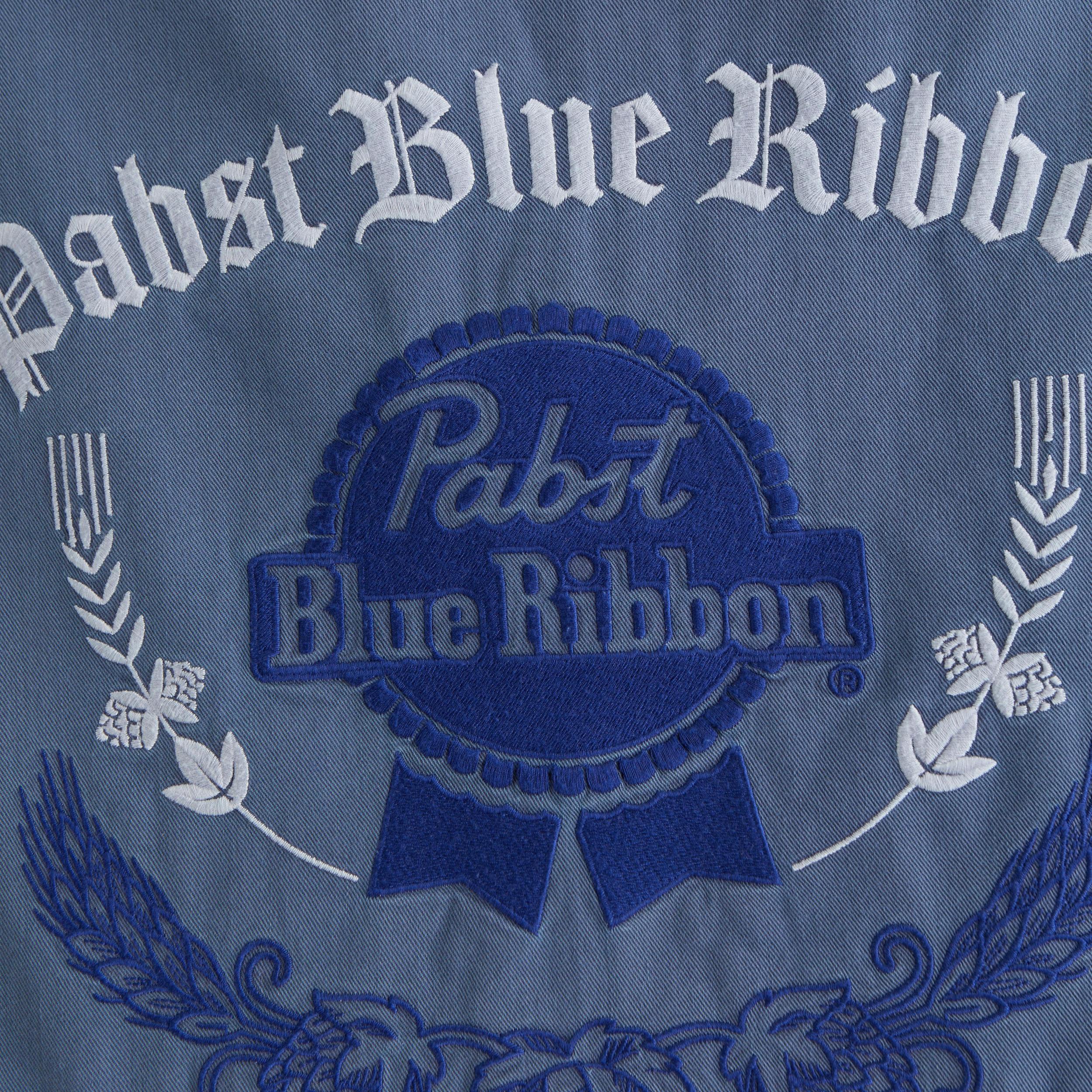 Short-Sleeve Cropped Pabst Workwear Button-Up Shirt Product Image