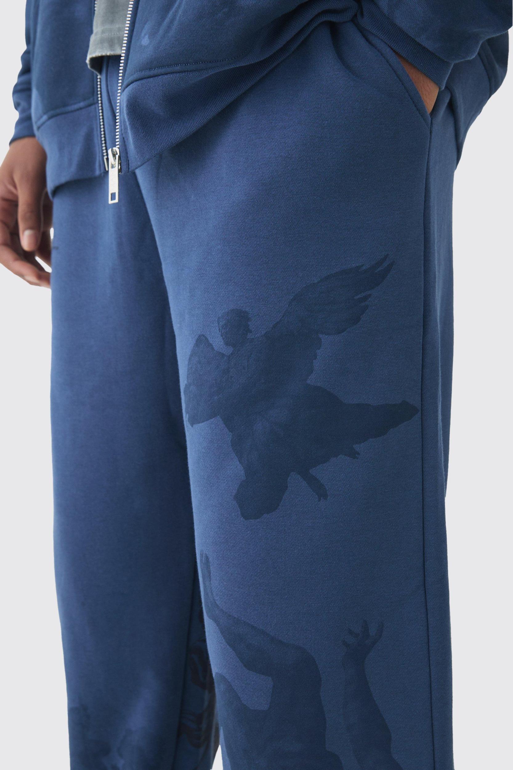 Tall Relaxed Renaissance Print Sweatpants | boohooMAN USA Product Image