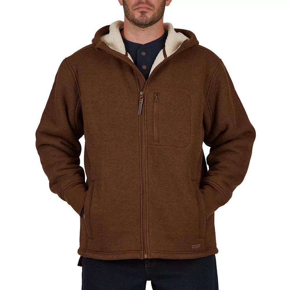 Mens Smiths Workwear Sherpa-Lined Hooded Thermal Shirt Jacket Grey Navy Product Image