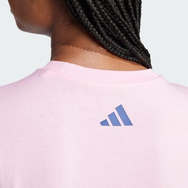 adidas Tech Illustrate Graphic Tee True Pink XS Womens Product Image
