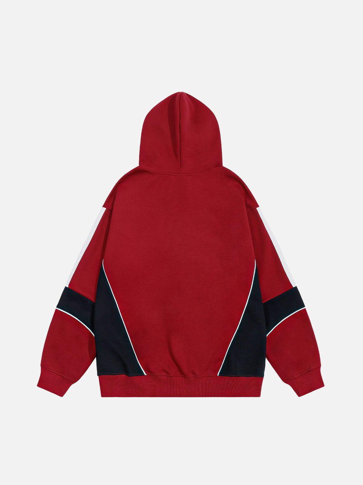 Aelfric Eden Color Blocking Embroidery Hoodie Product Image