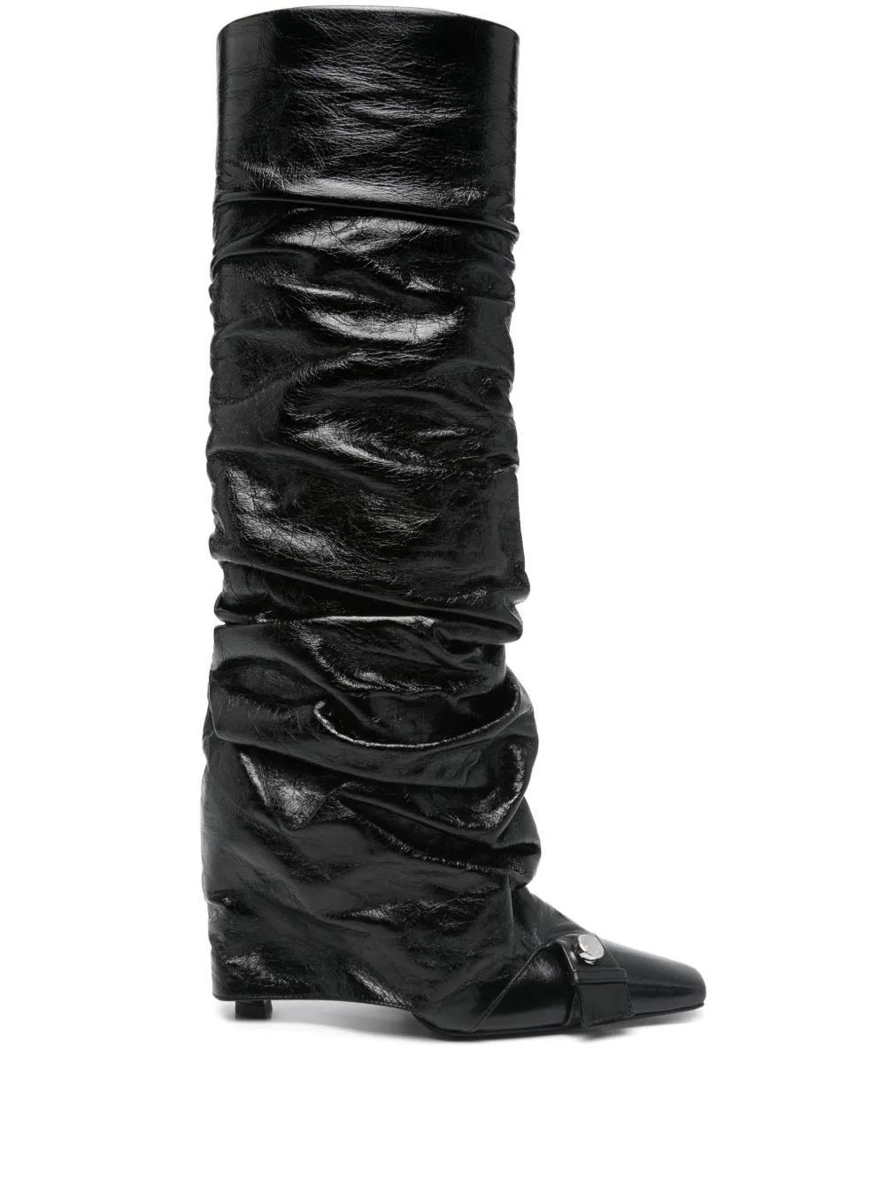 ATTICO 95mm Leather Boots In Black Product Image