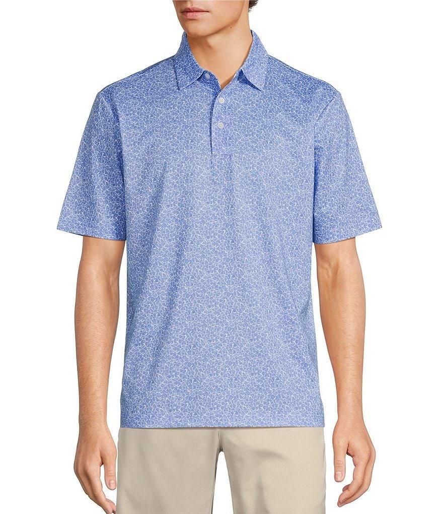Roundtree & Yorke Big & Tall Performance Short Sleeve Stripe Print Polo Shirt Product Image